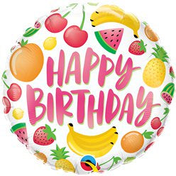 Happy Birthday Fruits Balloon - 18" Foil