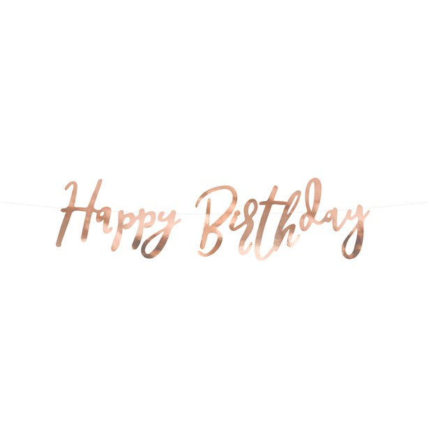 Letter Banner - Happy Birthday - Rose Gold 0.6m