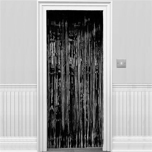 Black Metallic Door Curtain - 2.4m