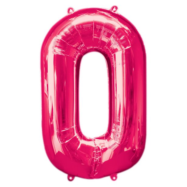 Balloon Foil Number - 0 Pink - 34"