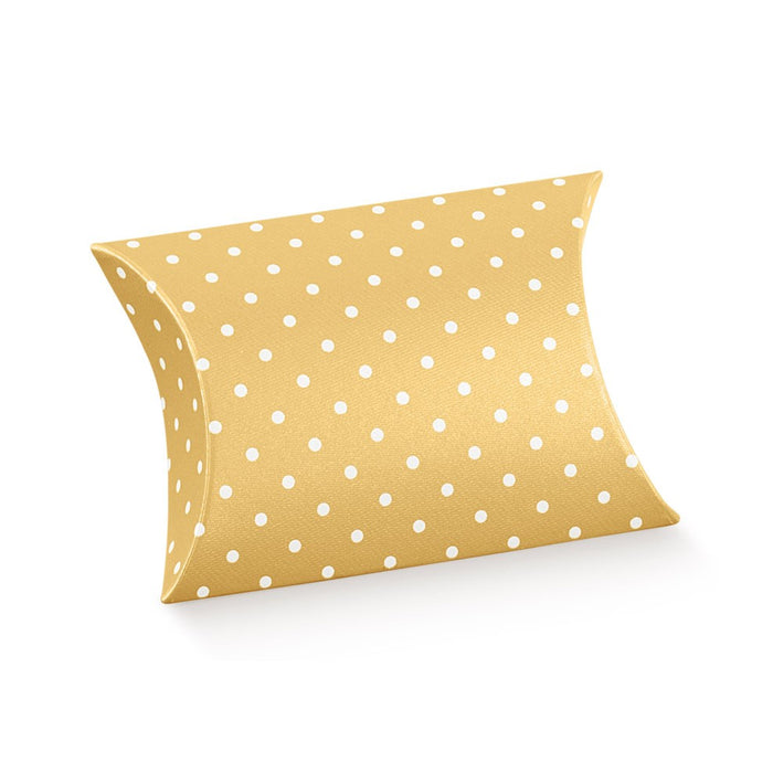 Pillow Box - Mango with White Dots -70X70X25