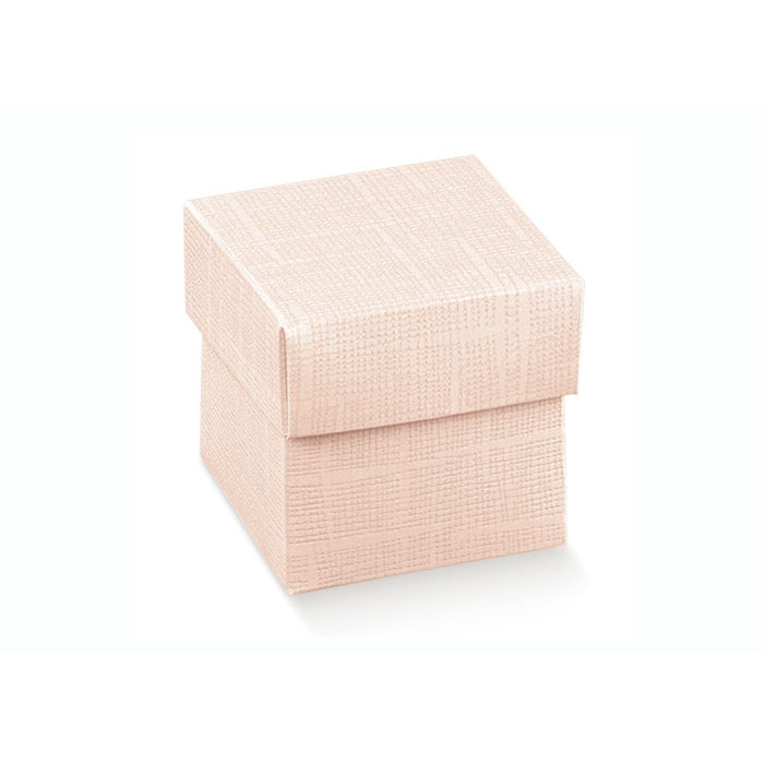 Box w/Lid - Pink Satin - 50X50X50mm