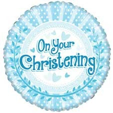 Balloon Foil Round Shape - On Your Christening Boy - 18''