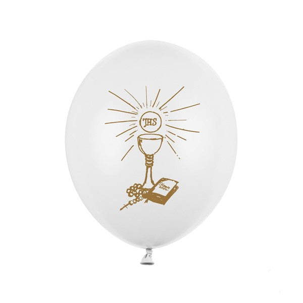 Balloons 27cm, Holy Communion, Pastel Pure White