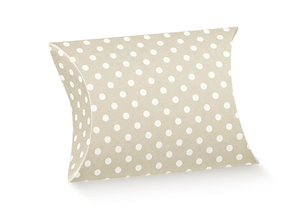 Pillow Box - Taupe w/White Spots 70X70X25mm