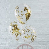 Gold Confetti Filled Balloons - Pick & Mix