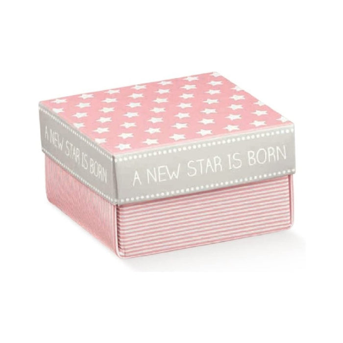 Box w/Lid - Pink Star - 60X60X35mm
