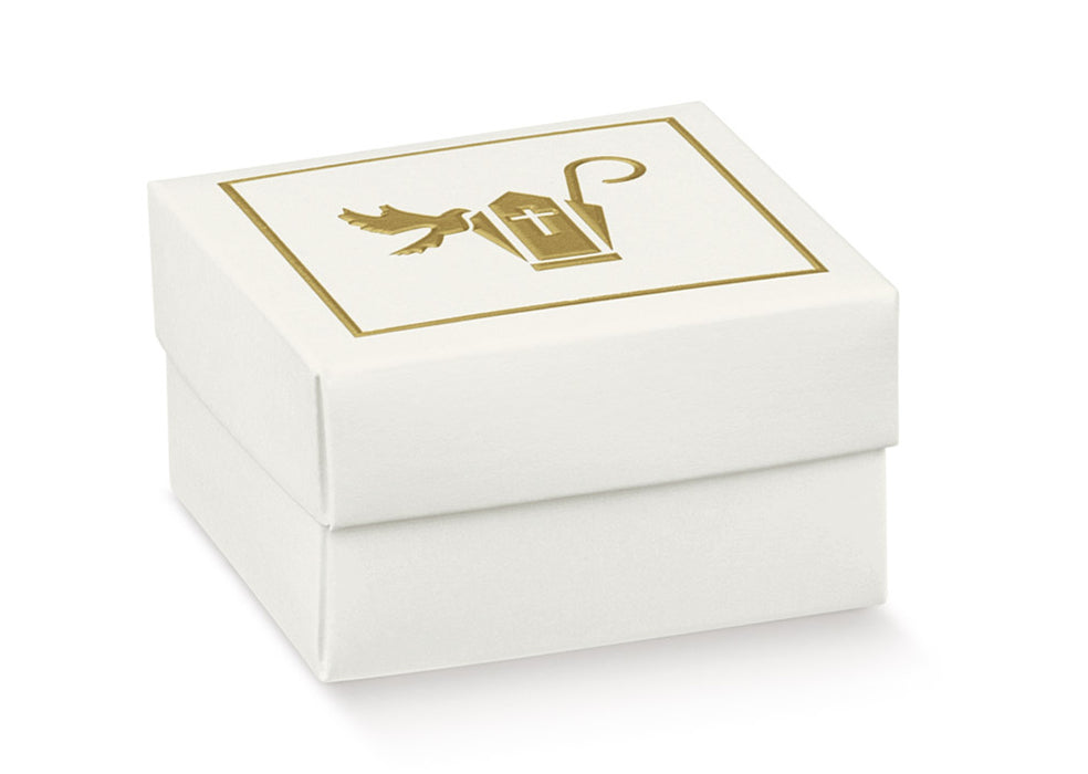 Box w/Lid - Dove & Metre in Gold 60x60x35