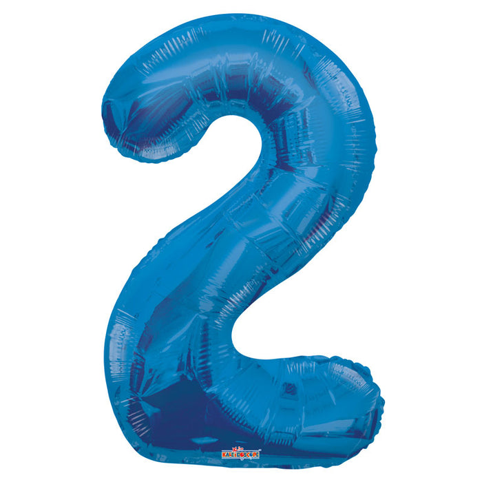 Balloon Foil Number - 2 Blue - 34"