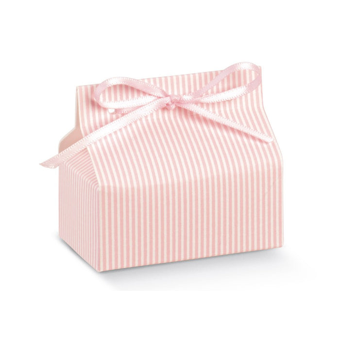 Box - Chic Striped Pink & White - 70x40x30mm