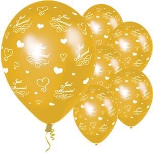 Balloon Latex - Gold -Just Married - 11"