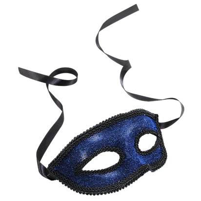 Blue Masquerade Mask with Ribbon