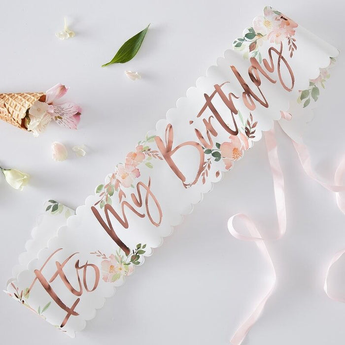 It's My Birthday Floral Party Sash