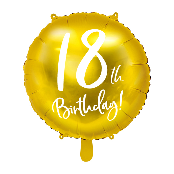 Gold 18th Birthday Balloon - 18" Foil