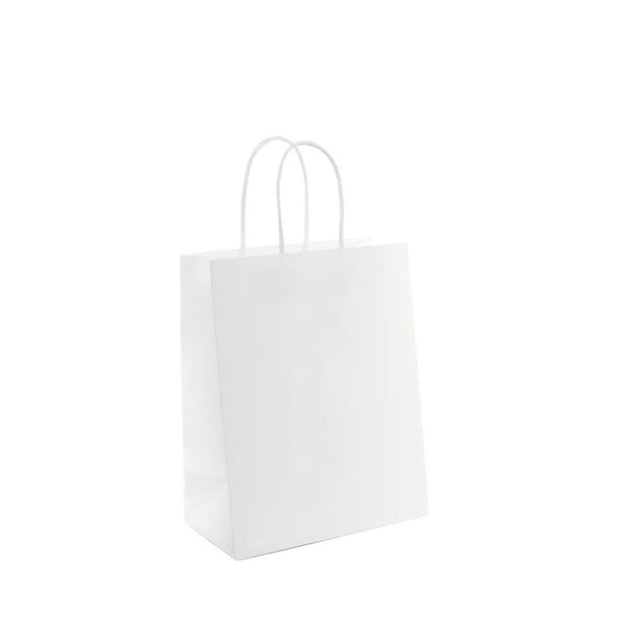 Kraft Paper Bags White x 10 (H26cm W20cm D11cm)