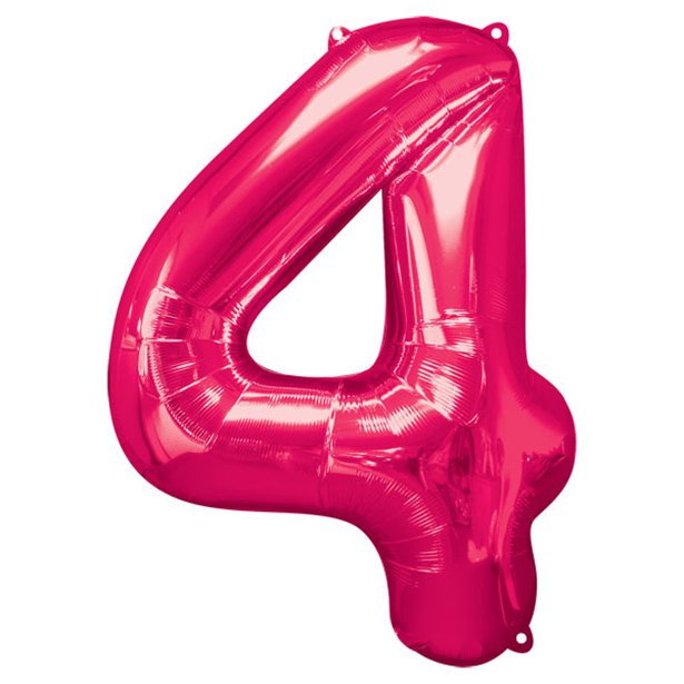Balloon Foil Number - 4 Pink - 34"