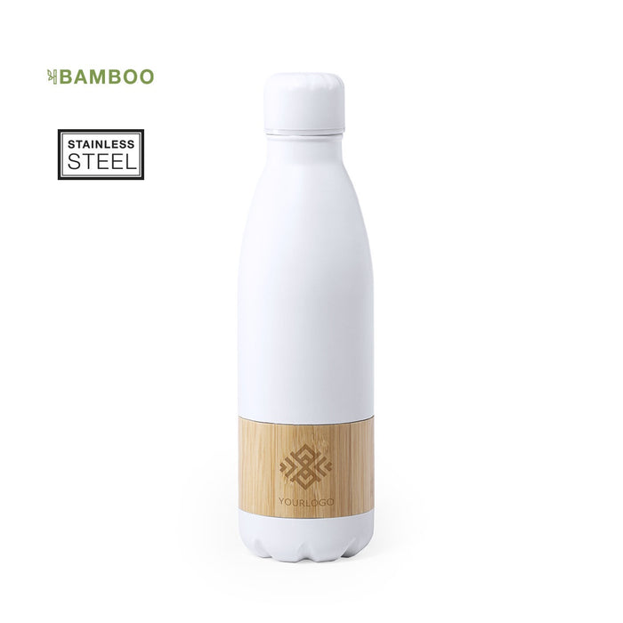 Stainless Steel Bottle with Bamboo Accent