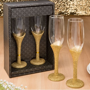 Golden Elegance Collection Set of 2 Toasting Glass