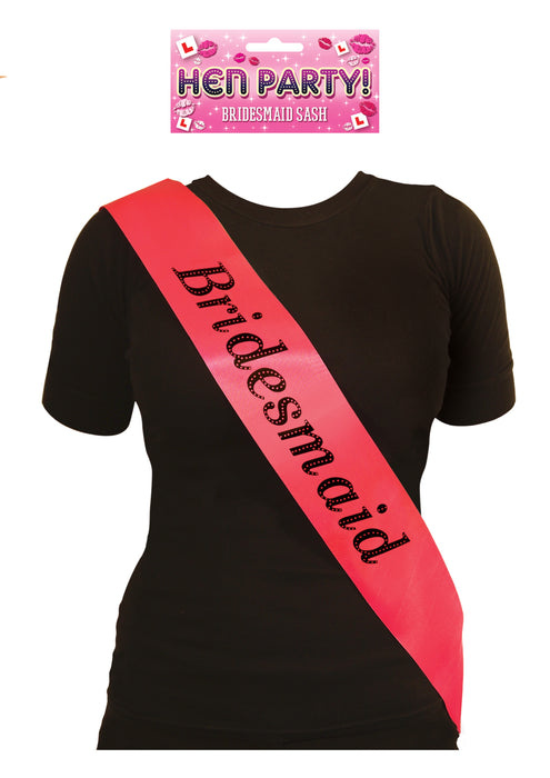 Sash Bridesmaid Hot Pink