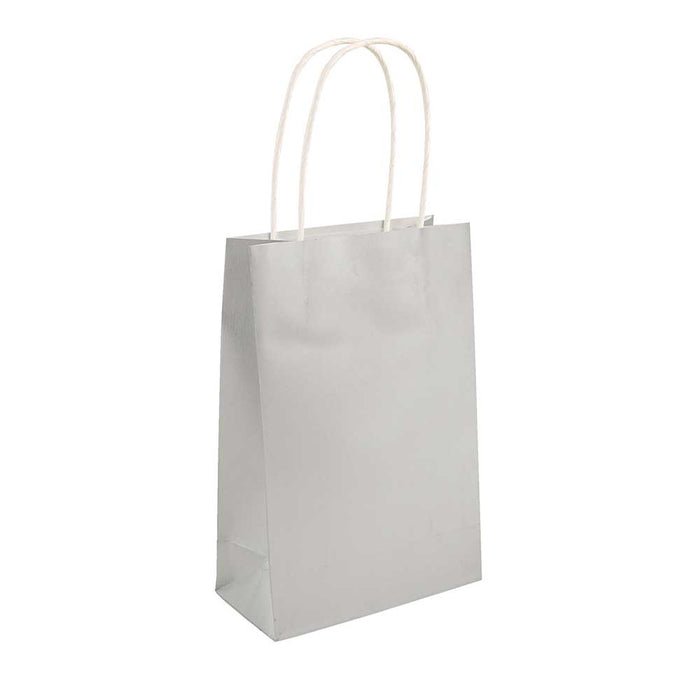 Silver Paper Party Bag with Handles