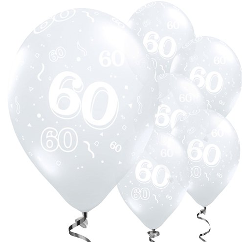 60th Birthday Diamond Clear Balloons - 11'' Latex