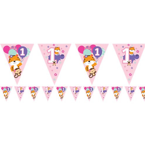 One Is Fun Girl Paper Flag Bunting