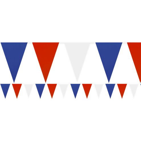 Red, White & Blue Solid Colour Bunting