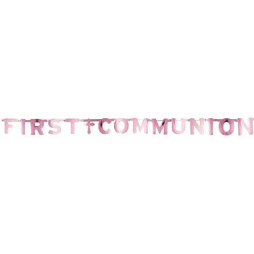 First Communion Foil Letter Banner Pink - 2.43m