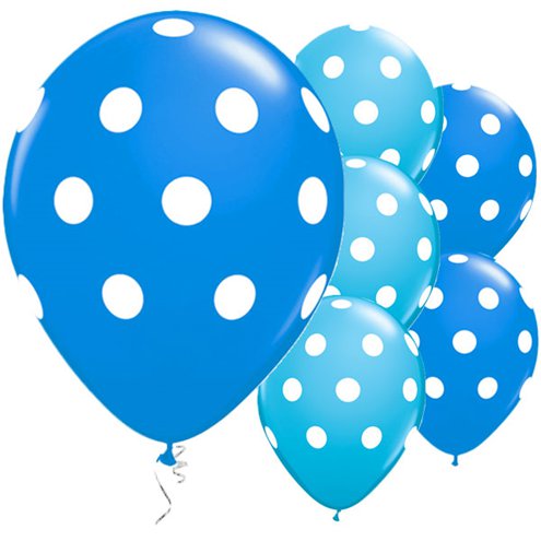 Balloon Matte Latex with Polka Dots - Blue 11''