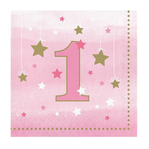 Lunch Napkins - One Little Star Girl - First Birthday