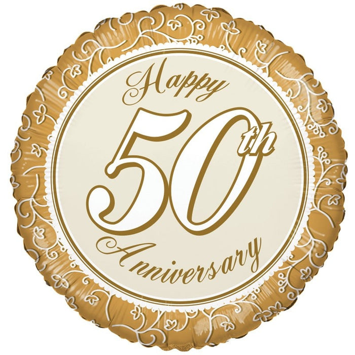 Balloon Foil Round Shape - 50th Anniversary Theme - 18''