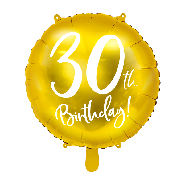 Gold 30th Birthday Balloon - 18" Foil