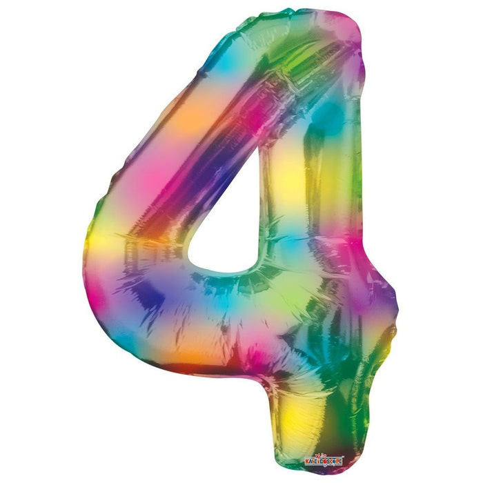 Balloon Foil Number - 4 Rainbow - 34"