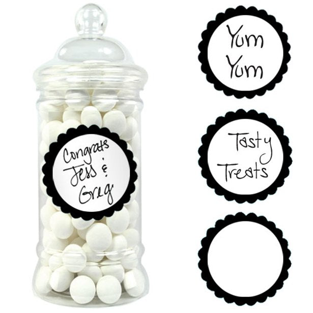 Candy Buffet Labels - Black - 20pk