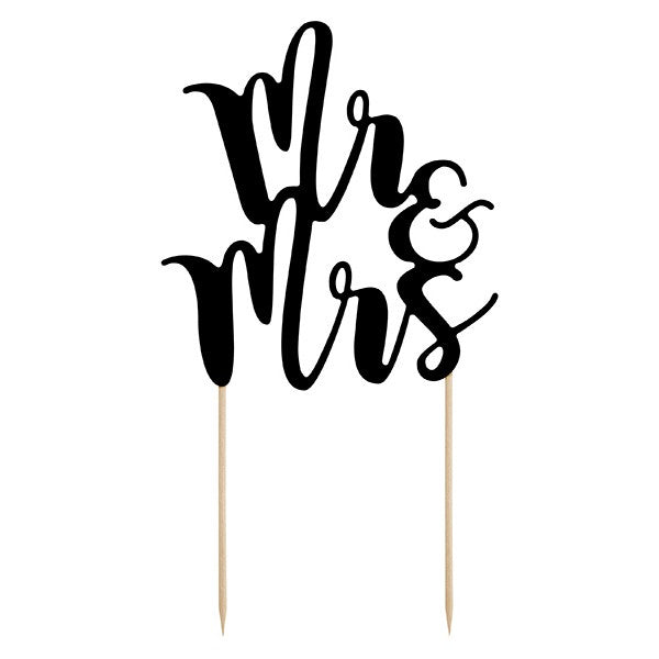 Cake Topper - Mr & Mrs - Black