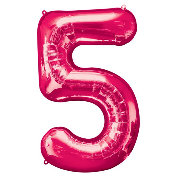 Balloon Foil Number - 5 Pink - 34"