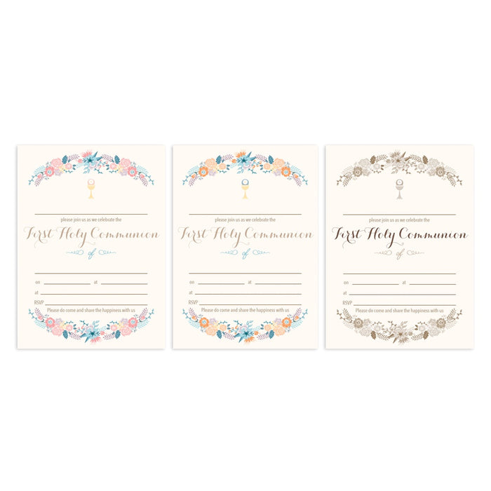 Invitation Fill-in - Holy Communion - Shabby Chic Floral