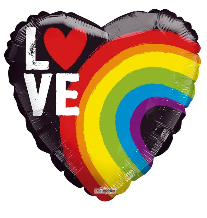 Balloon Foil Heart Shape - Love Rainbow 18''