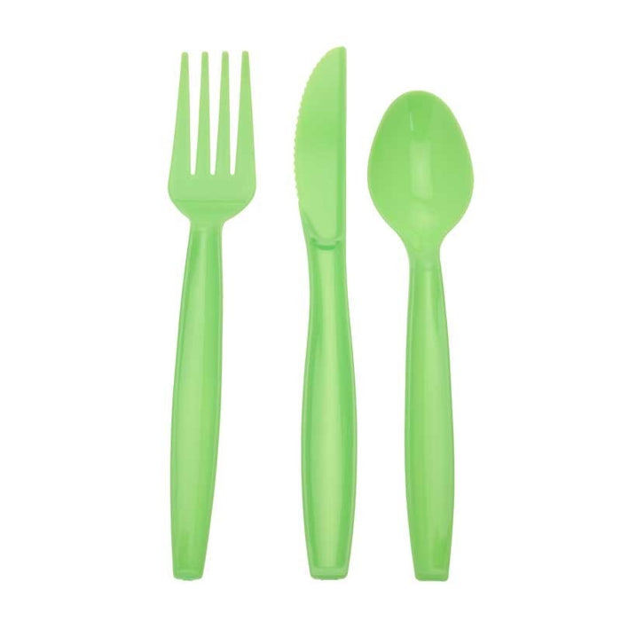 Cutlery Set - Plastic - Lime Green 18pk