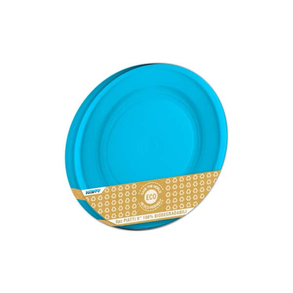 Lunch Plates - Biodegradable - Light Blue 8pk