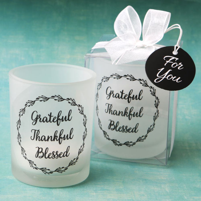 Grateful, Thankful, Blessed Candle Holder