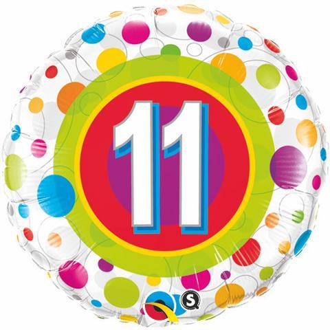 Balloon Foil Round Shape - Colourful Dots - Age 11 18''
