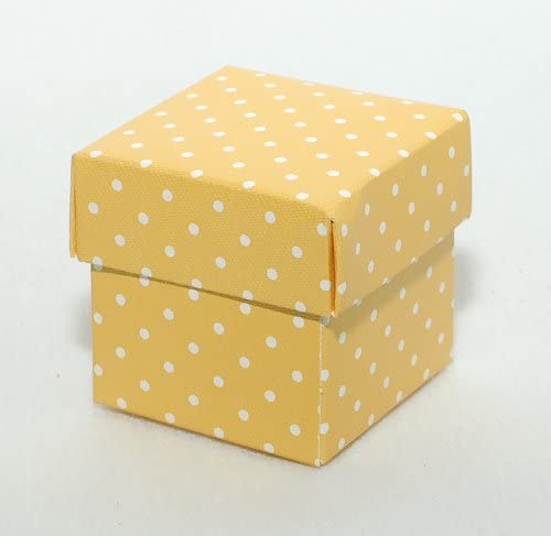Box w/Lid - Mango and White Dots - 50x50x50mm