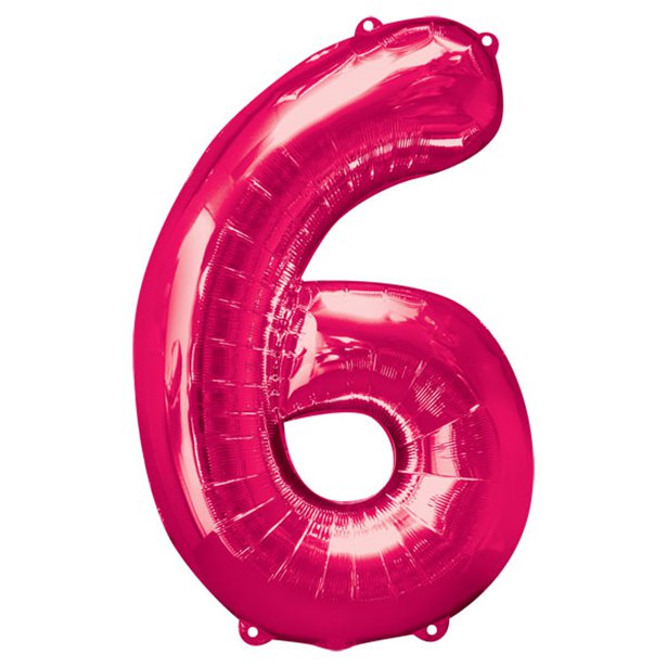 Balloon Foil Number - 6 Pink - 34"