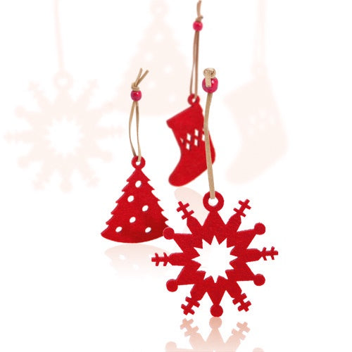 Christmas Decorations - Hanging Red Felt