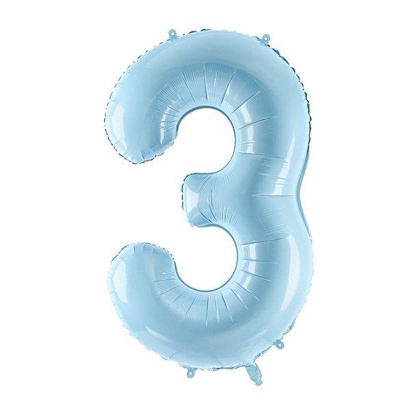 Balloon Foil Number - 3 Blue - 34" (86cm)