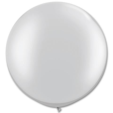 Large Latex Balloon - Shimmering Silver 24" - 3pk