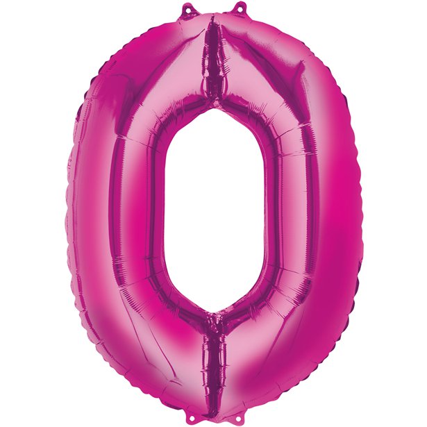 Balloon Foil Number - 0 Pink - 16"