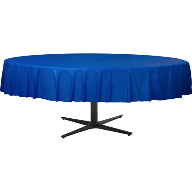 Royal Blue Round Tablecover - Plastic - 2.1M