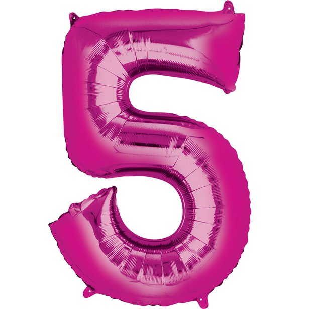 Balloon Foil Number - 5 Pink - 16"